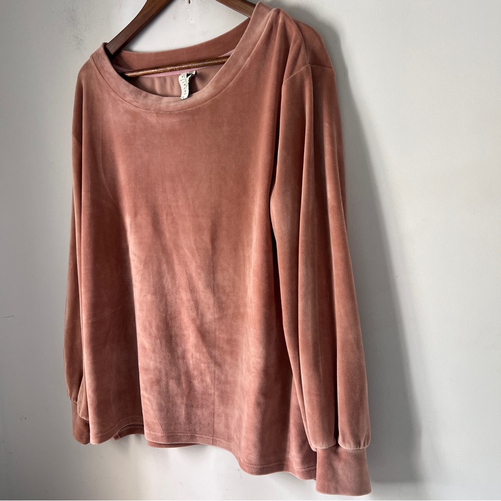 Sahalie Dusty Rose Velvet Sweatshirt Large - Picture 6 of 7